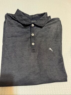 Tommy Bahama Charcoal Gray Polo with Embroidered Marlin size large